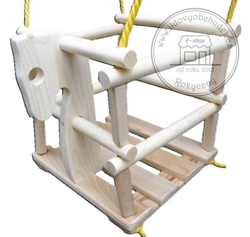 Dětská dřevěná houpačka 3v1 koník 33 x 30 x 32 cm přírodní