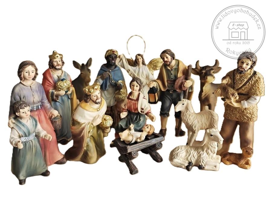 Figurky do betlému sada 14 dílů 12 cm Polyresin Lidový styl