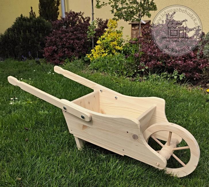 Dřevěný Trakař s korbou 95 x 34 x 36 cm typ L 90 přírodní