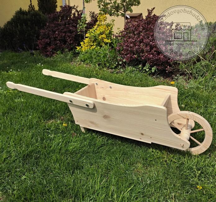 Dřevěný Trakař s korbou 120 x 35 x 31 cm typ XL 120 přírodní