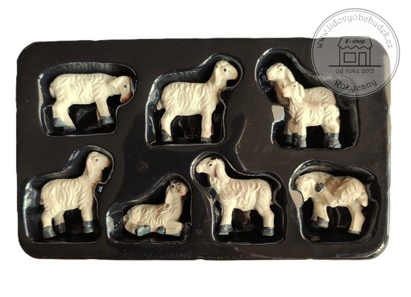 Ovečky - sada 7 ks 3 cm figurek do betlému Polyresin
