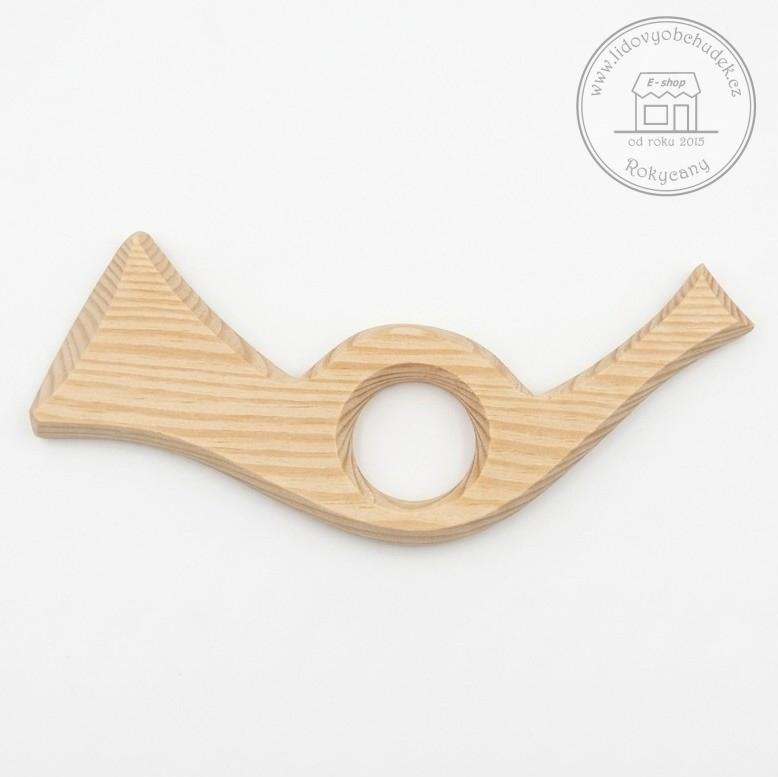 Dřevěná trumpetka na poštovní schránku 18 x 6 cm přírodní