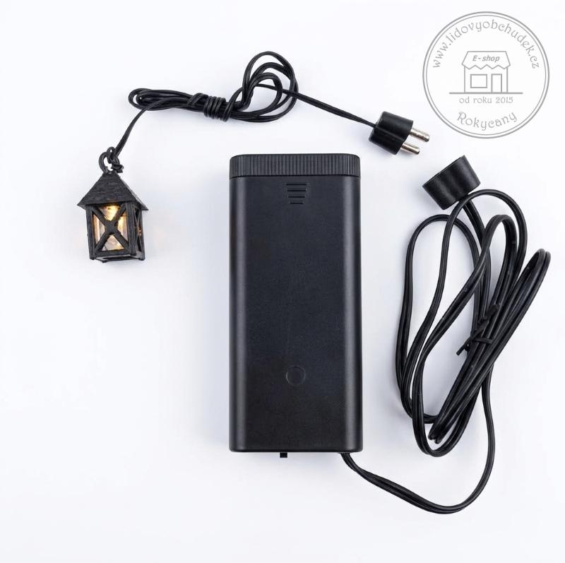 Lucerna k betlému 3 cm LED + zdroj na baterie 2 x AA