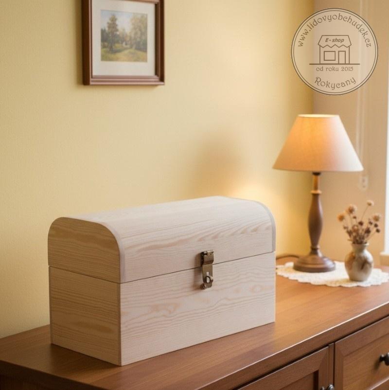 Truhla dřevěná 40 x 25 x 21 cm přírodní