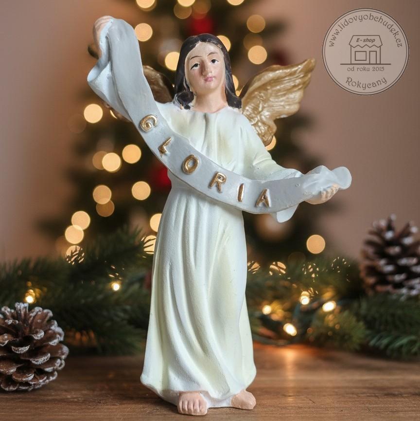 Anděl 9,5 cm figurka k betlému Polyresin