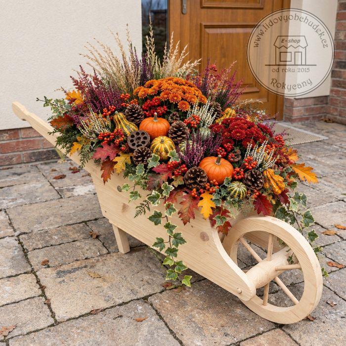 Dřevěný Trakař s korbou 95 x 34 x 36 cm typ L 90 přírodní