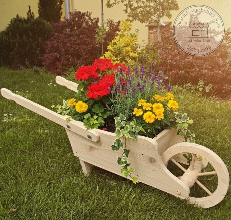 Dřevěný Trakař s korbou 95 x 34 x 36 cm typ L 90 přírodní