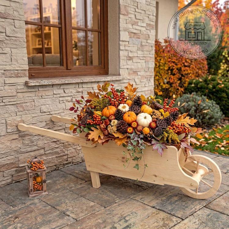 Dřevěný Trakař s korbou 120 x 35 x 31 cm typ XL 120 přírodní