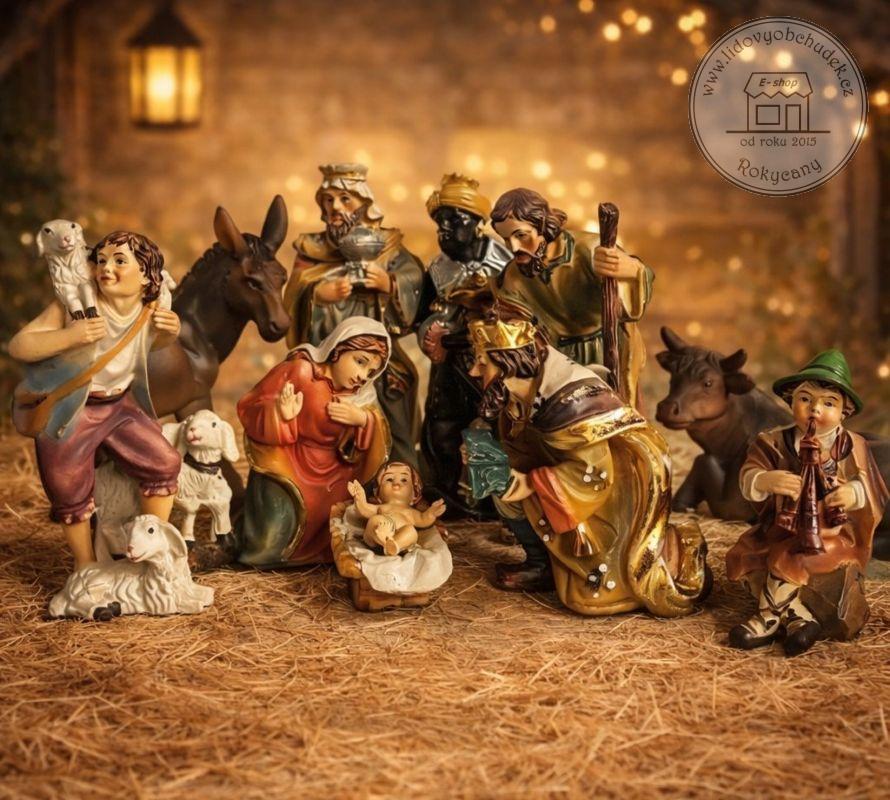 Figurky do betlému sada 12 dílů 9 cm Polyresin "Matouš"