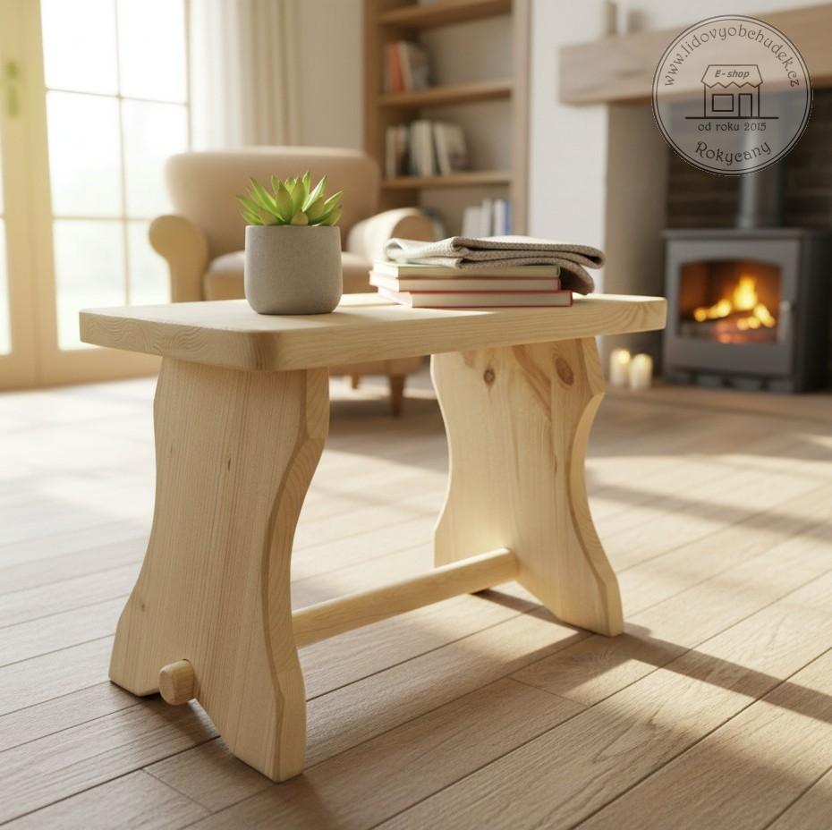 Dřevěná stolička velká 45 x 28 x 31 cm přírodní