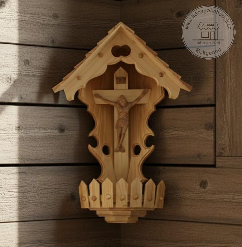 Kříž na stěnu - dřevěný Krucifix 55 cm lakovaný