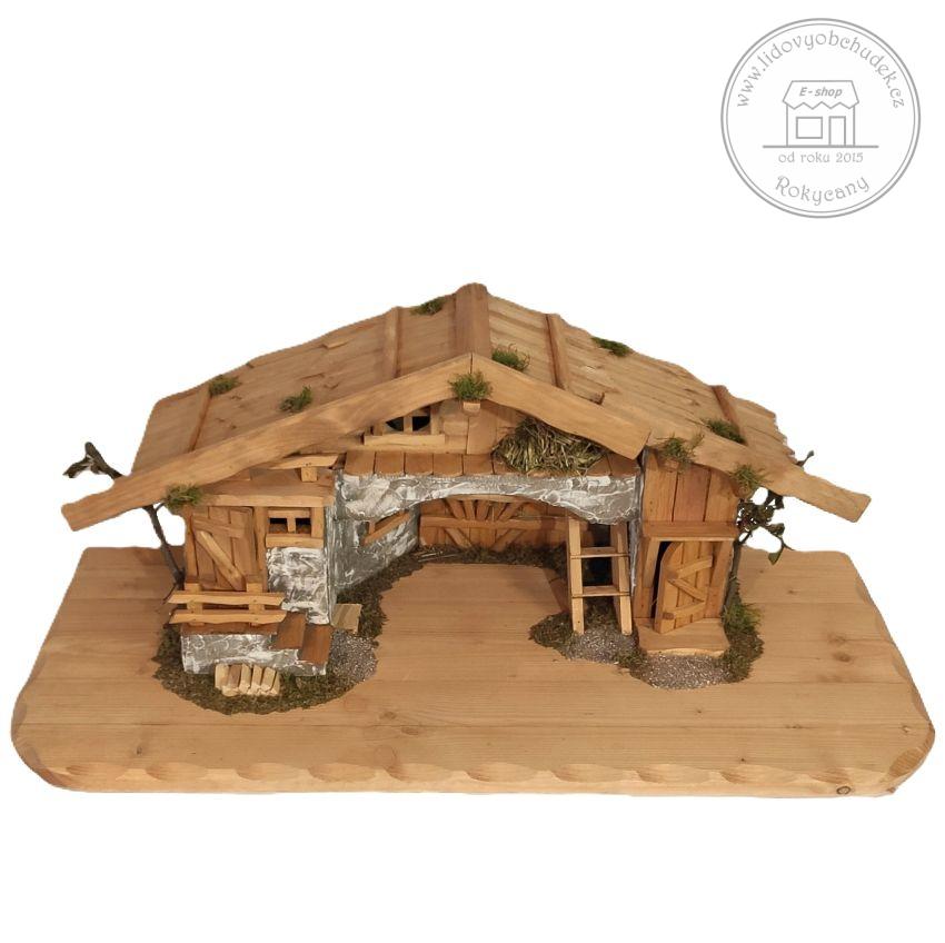 Dřevěný betlém 85 x 39 x 35 cm velký typ A mořený