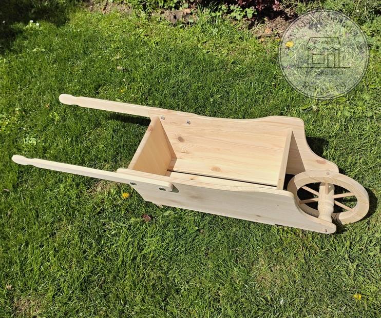 Dřevěný Trakař s korbou 120 x 35 x 31 cm typ XL 120 přírodní