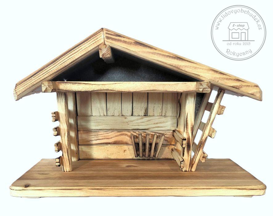 Betlém - dřevěná Salaš 40 x 20 x 23 cm opalovaný povrch