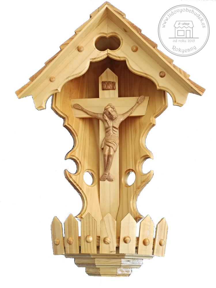 Kříž na stěnu - dřevěný Krucifix 55 cm lakovaný