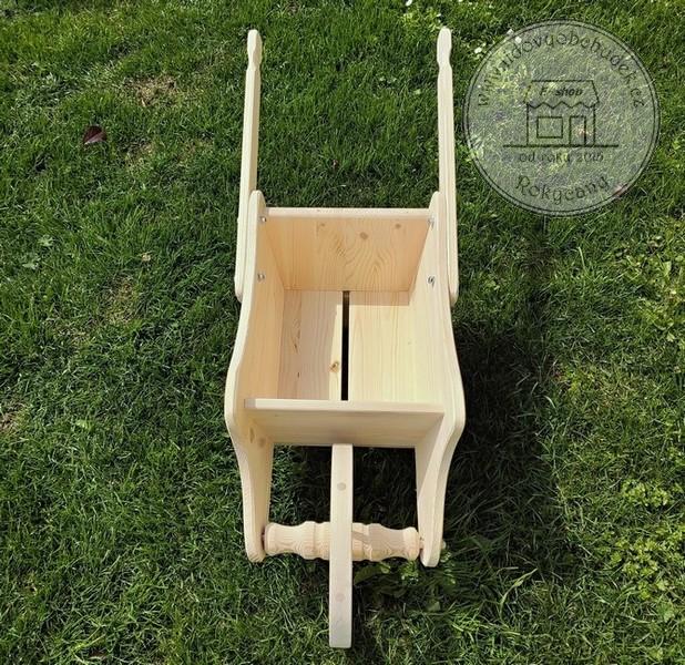Dřevěný Trakař s korbou 95 x 34 x 36 cm typ L 90 přírodní