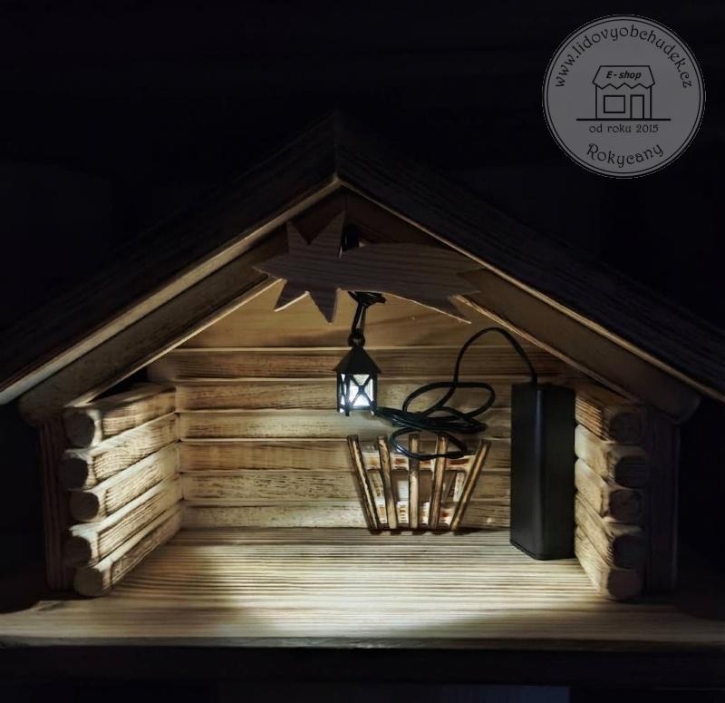 Lucerna k betlému 3 cm LED + zdroj na baterie 2 x AA
