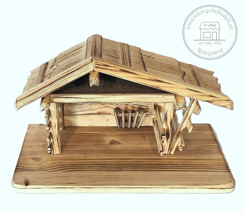 Betlém - dřevěná Salaš 40 x 20 x 23 cm opalovaný povrch