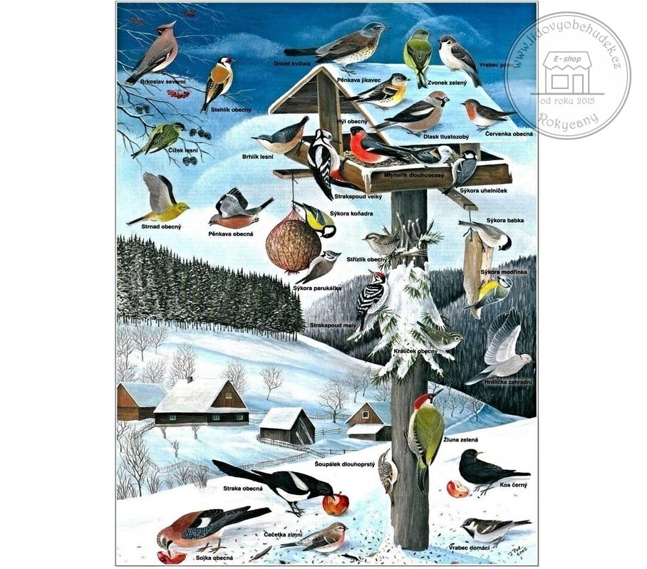Ptačí krmítko dřevěné - srub velký šestihran 50 x 44 x 32 cm žíhaná střecha