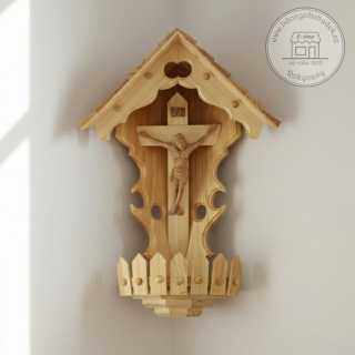 Kříž na stěnu - dřevěný Krucifix 55 cm lakovaný