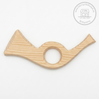 Dřevěná trumpetka na poštovní schránku 18 x 6 cm přírodní